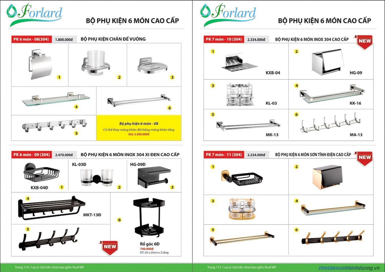 Thiết bị vệ sinh FORLARD Catalogue và Bảng giá mới nhất /Page 57